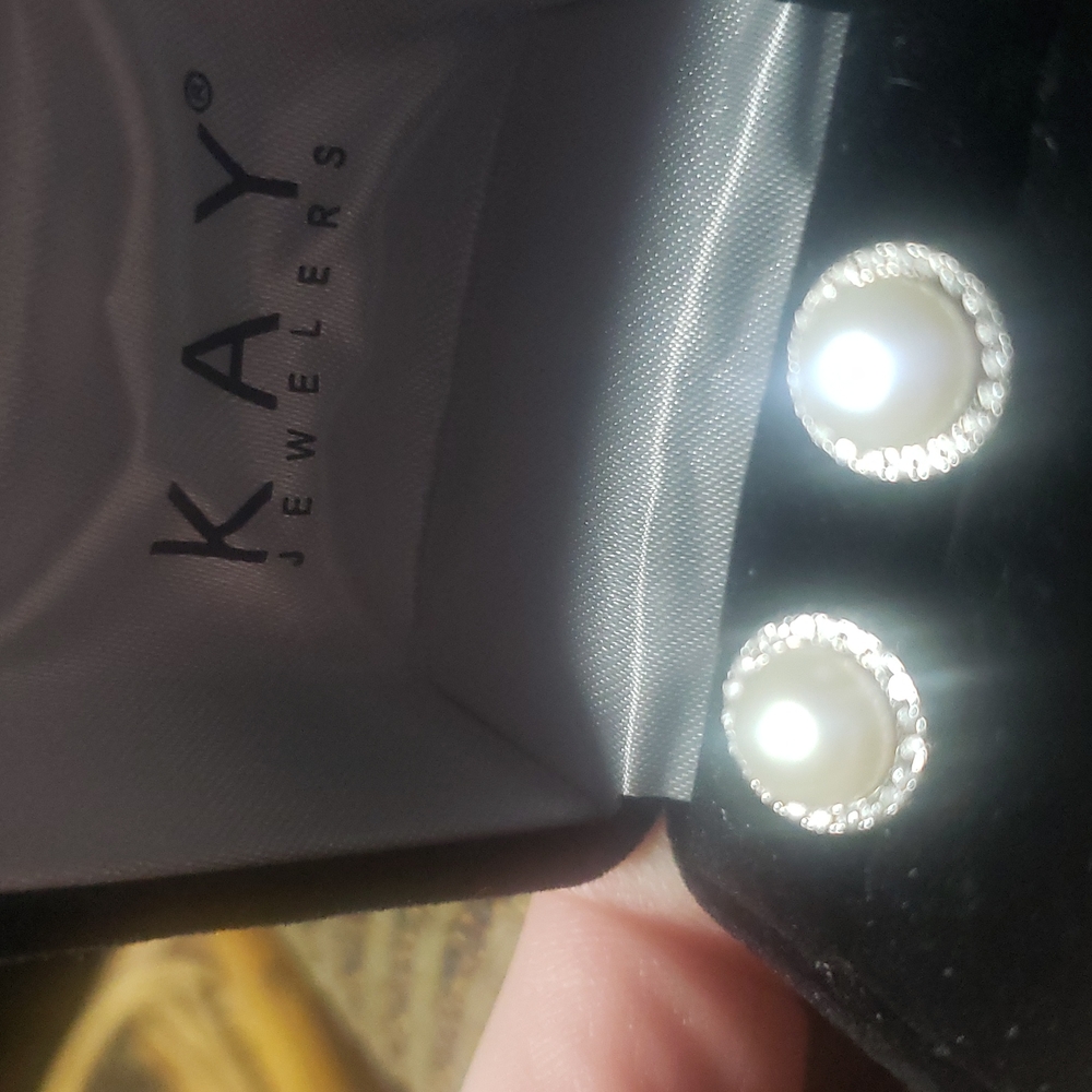 Freshwater Cultured Pearl and White Topaz Halo Earrings